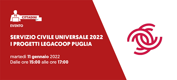 Foto SERVIZIO CIVILE UNIVERSALE 2022 – I Progetti Legacoop Puglia
