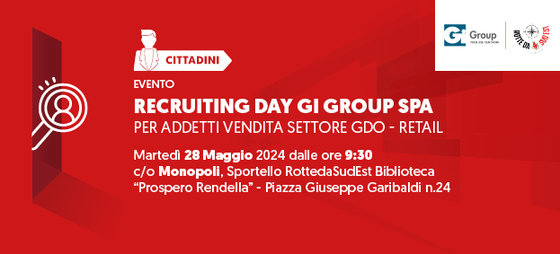 Foto RECRUITING DAY “Gi Group” per addetti vendita settore GDO - Retail