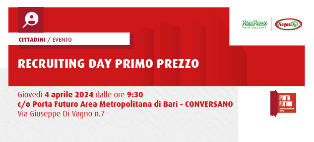 RECRUITING DAY PERSONALE MACELLERIA E SALUMERIA SUPERMERCATI PRIMO PREZZO