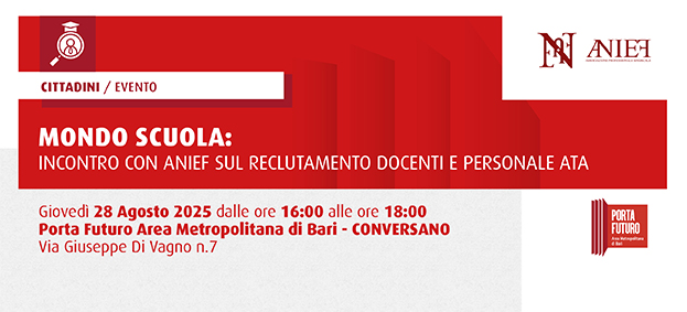 Mondo Scuola: incontro con Anief sul reclutamento docenti e personale ATA