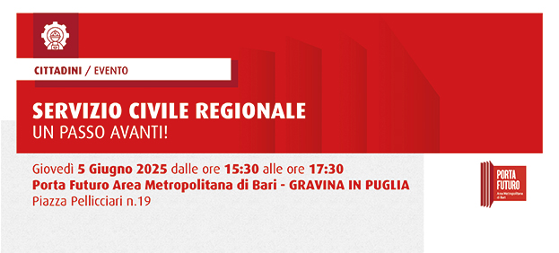 SERVIZIO CIVILE REGIONALE: UN PASSO AVANTI