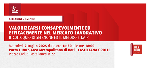 Foto Valorizzarsi consapevolmente ed efficacemente nel mercato lavorativo: IL COLLOQUIO DI SELEZIONE ED IL METODO S.T.A.R.