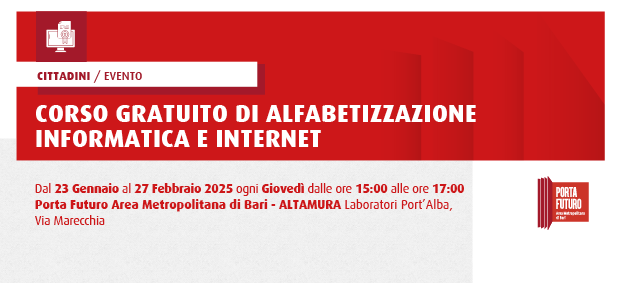 Foto CORSO GRATUITO DI ALFABETIZZAZIONE INFORMATICA E INTERNET